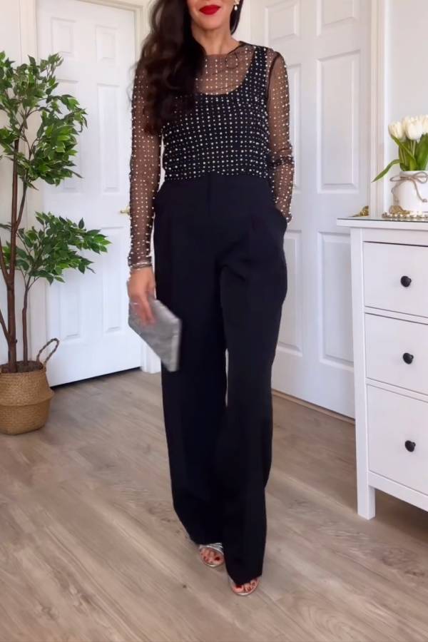 Timeless Pleated Wide-Leg Dense Silk Trousers