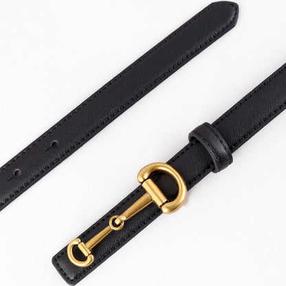 Horseshoe Buckle Slim Minimal Casual Belt
