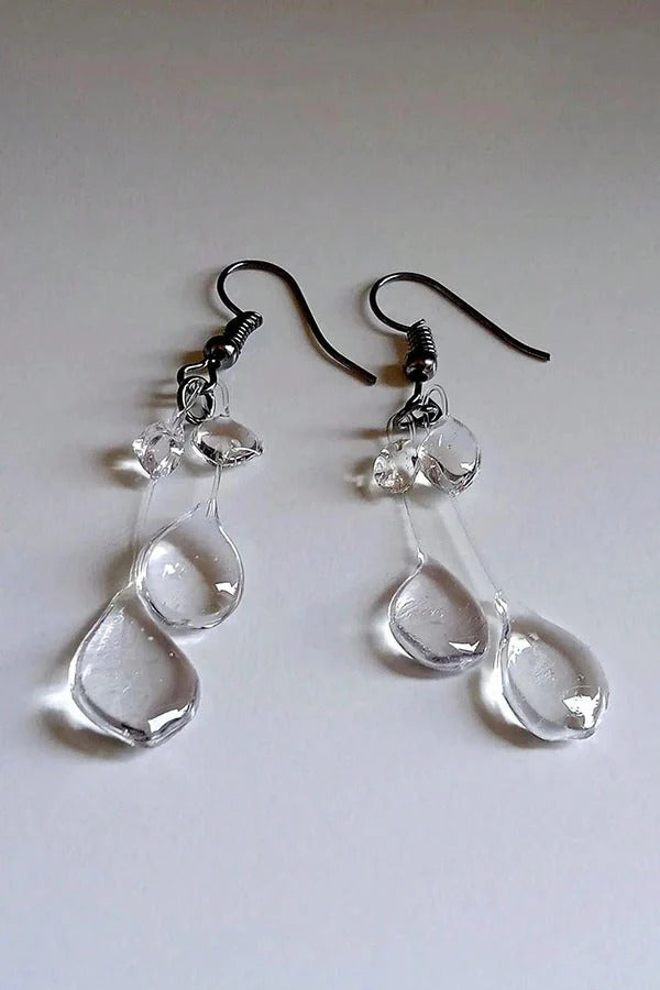 Clear Crystal Dewdrop Earrings