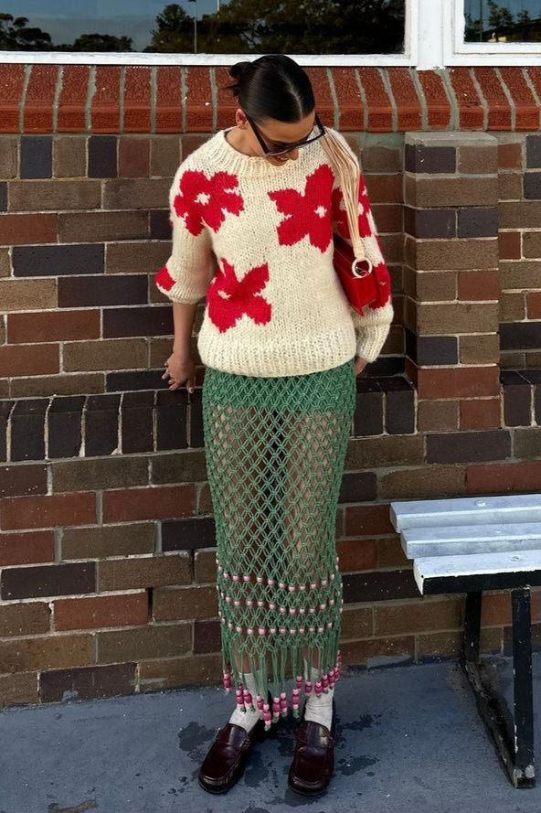 Pullover Floral Detail Sweater