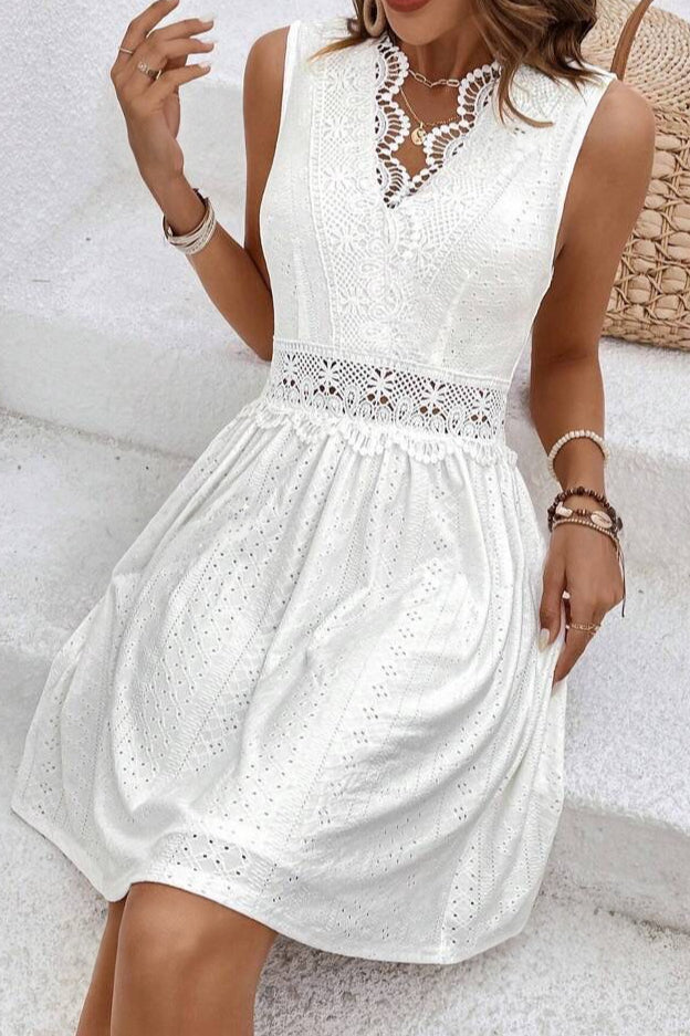Jacquard Lace Patchwork Boho Dress