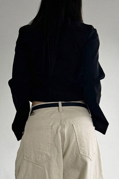Studded Notch Collar Zip Jacket