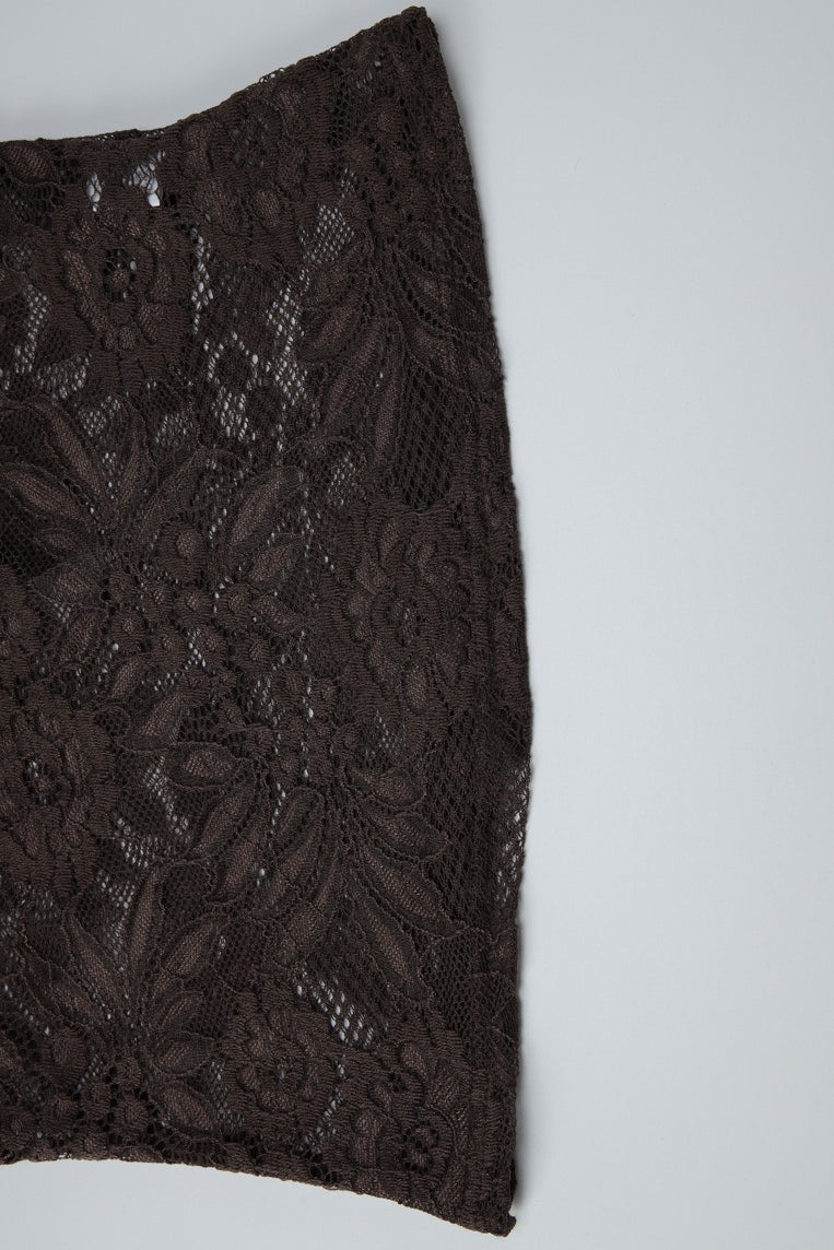 Sexy Deep V Lace Patchwork Slim Fit Tee