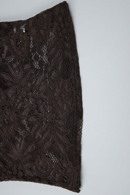 Sexy Deep V Lace Patchwork Slim Fit Tee
