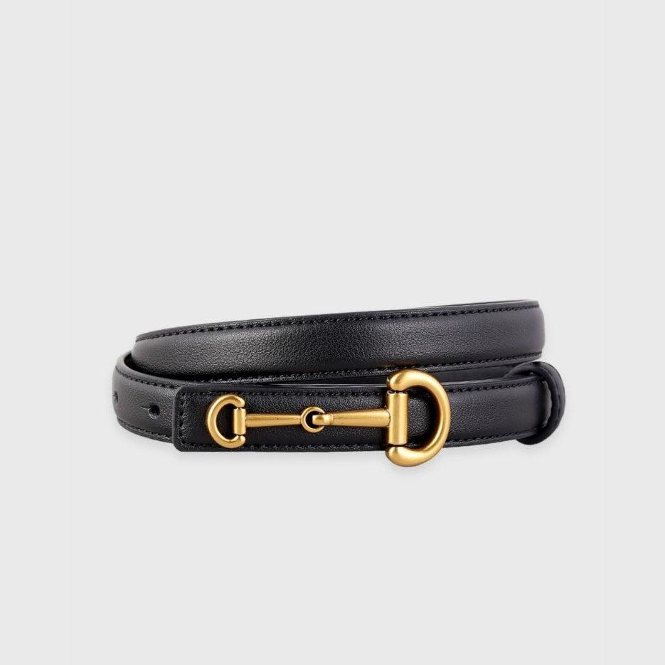 Horseshoe Buckle Slim Minimal Casual Belt