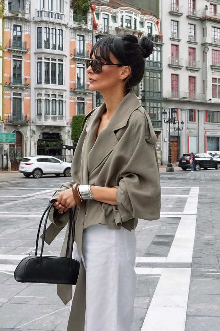 Oversized Collar Wrap Waist Coat