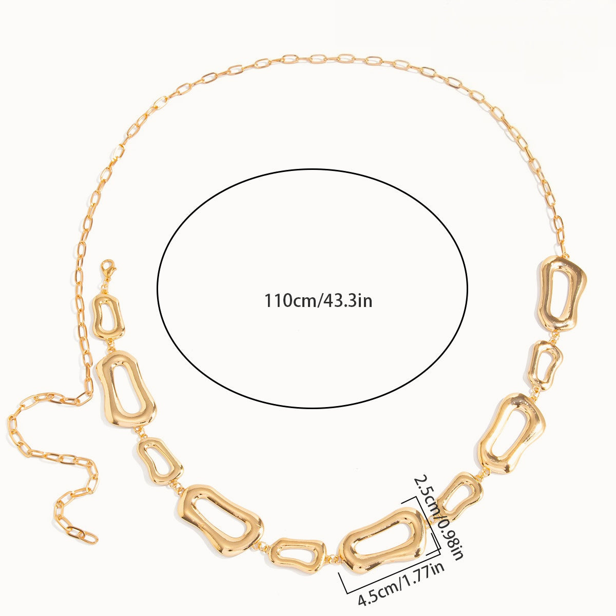 Geometric Irregular Rectangle Waist Chain