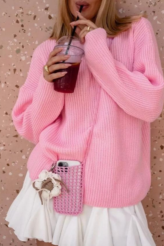 Loose Fit Pullover Knit Sweater