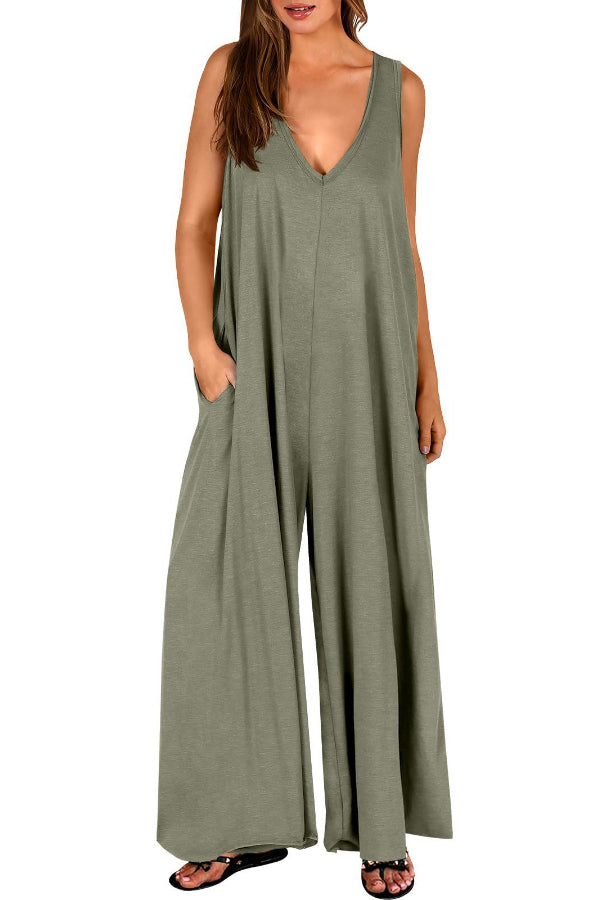 Fresh Casual Women's Pocket Jumpsuit Thin Women's Jumpsuit