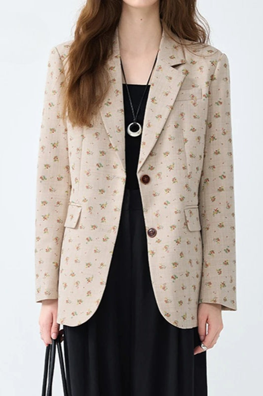 Printed Longline Casual Blazer
