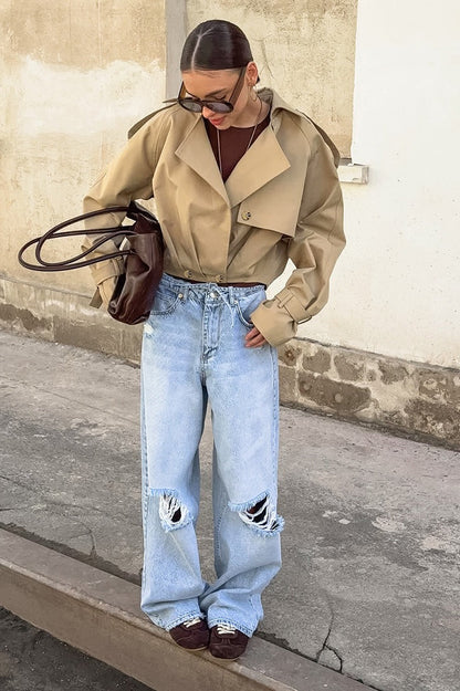 Double Breasted Oversized Utility Coat