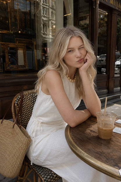 Cotton & Linen Sleeveless Long Dress