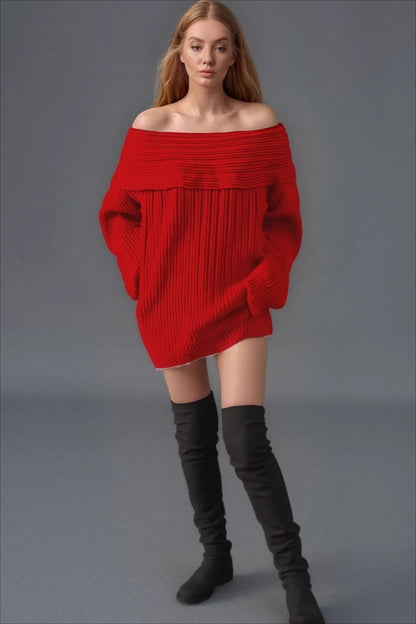 Off Shoulder Knit Sweater