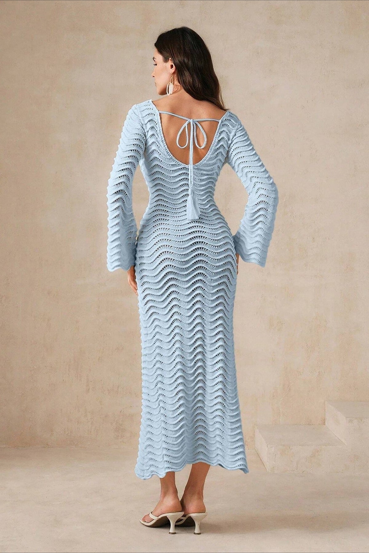 Solid Knit Beach Boho Dress