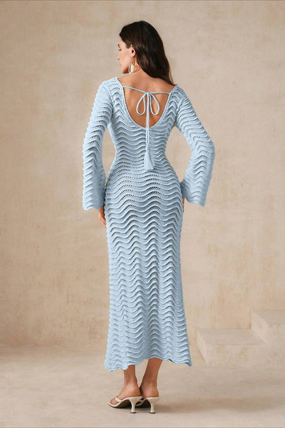 Solid Knit Beach Boho Dress