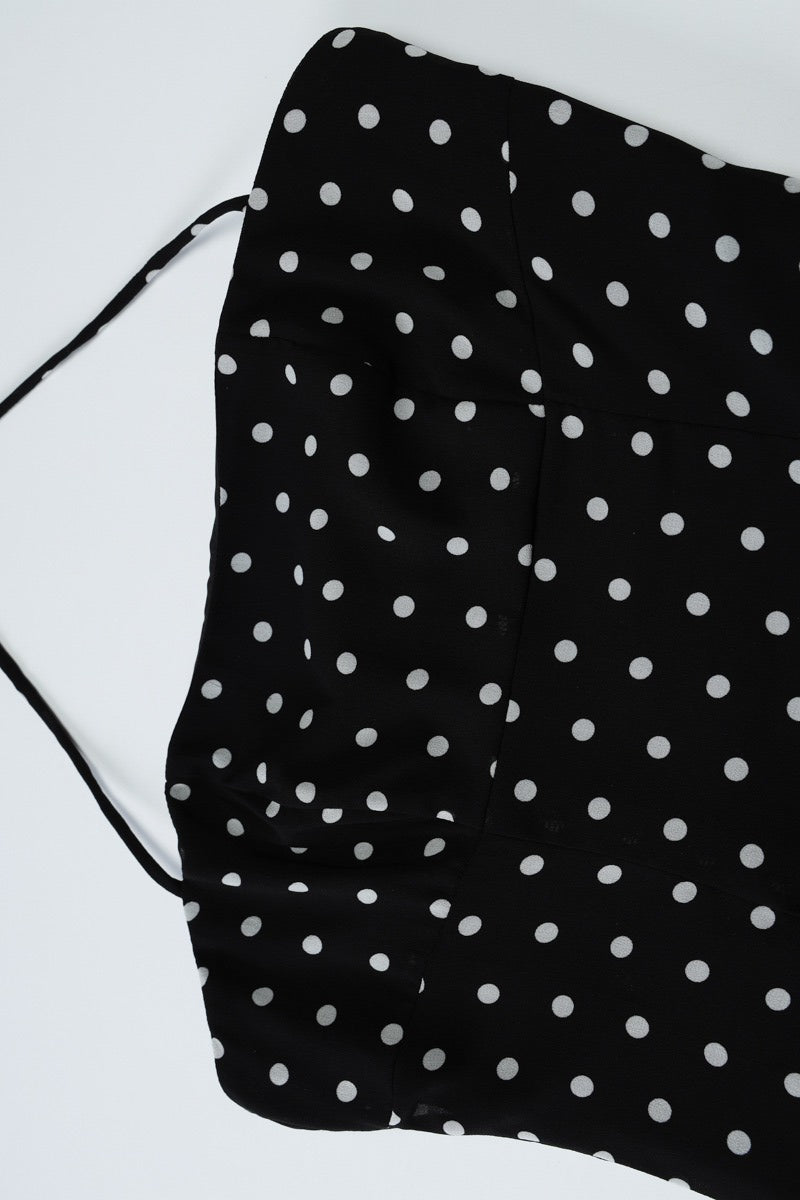 Polka Dot Halter Strapless Mini Dress
