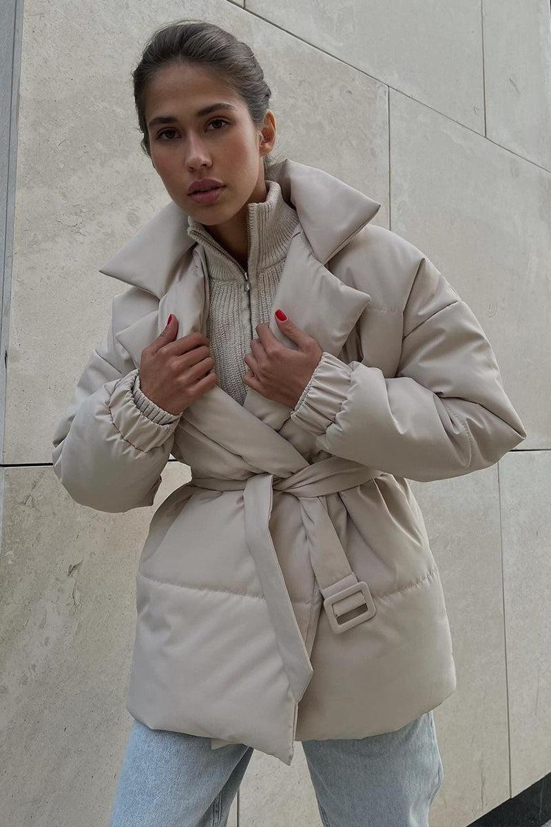 Structured Quilted Notch Collar Coat