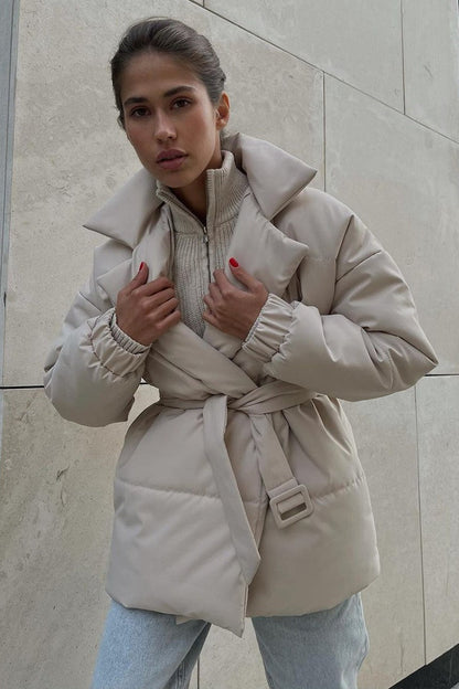 Structured Quilted Notch Collar Coat