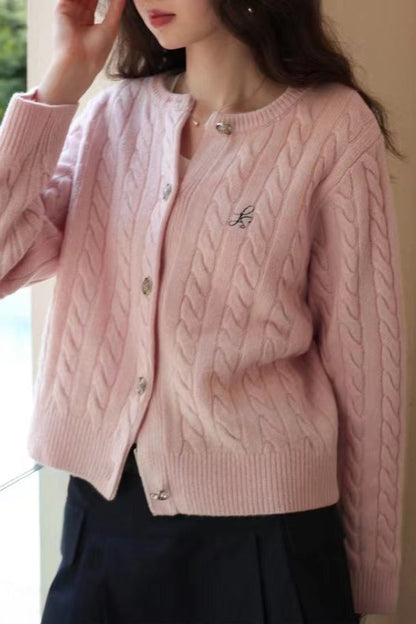 Fine Gauge Merino Cable Cardigan