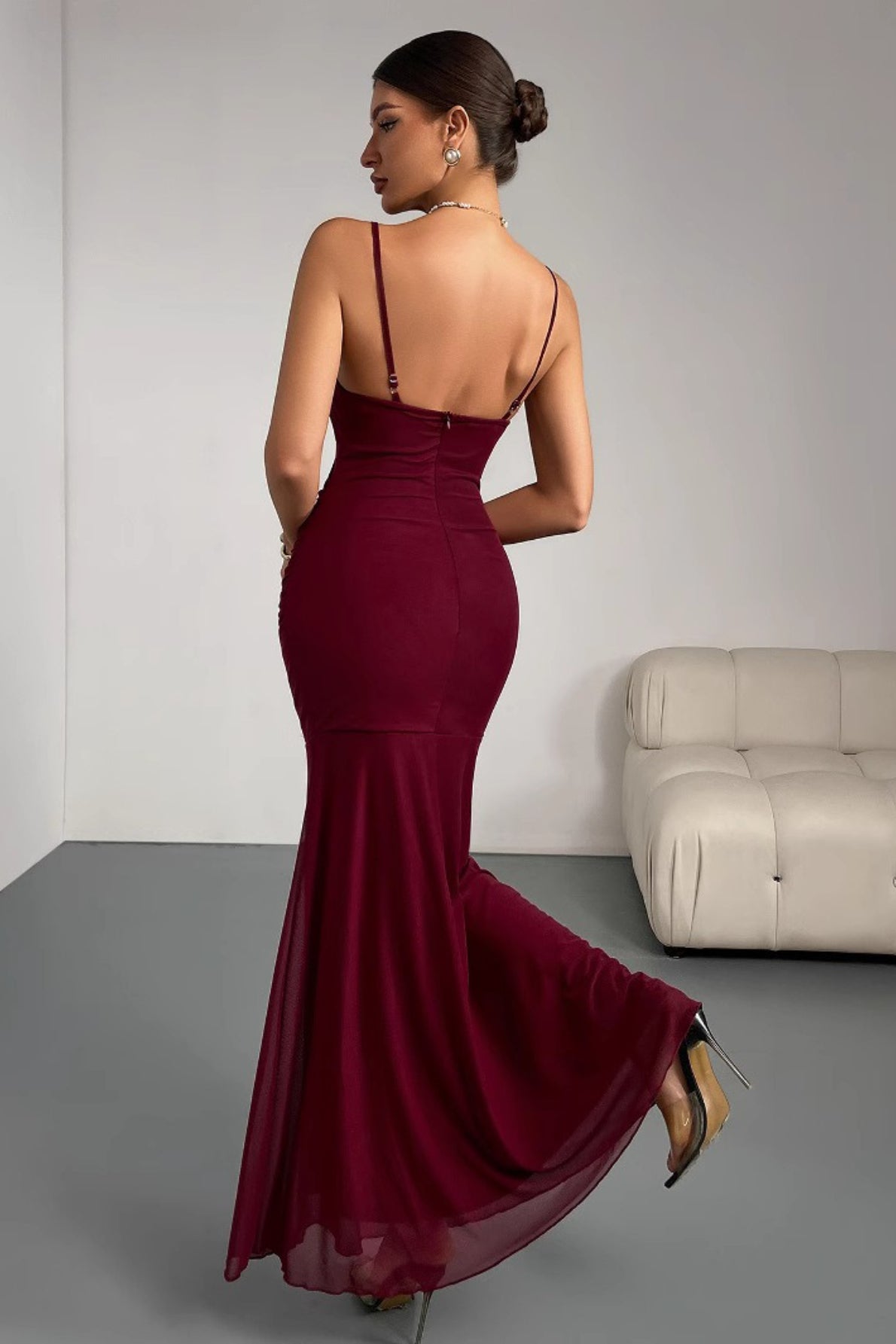 Ruched Slip Corset Formal Dress