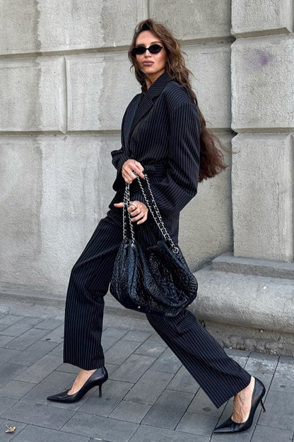 Longline Structured Two Piece Blazer Pants Set