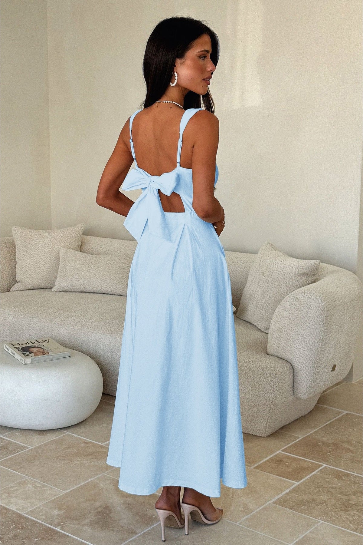 Waist Cinched Strap Vacation Dress