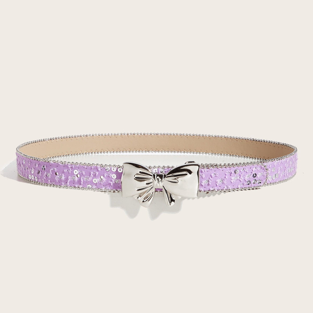 Denim Butterfly Buckle Beaded Statement Belt