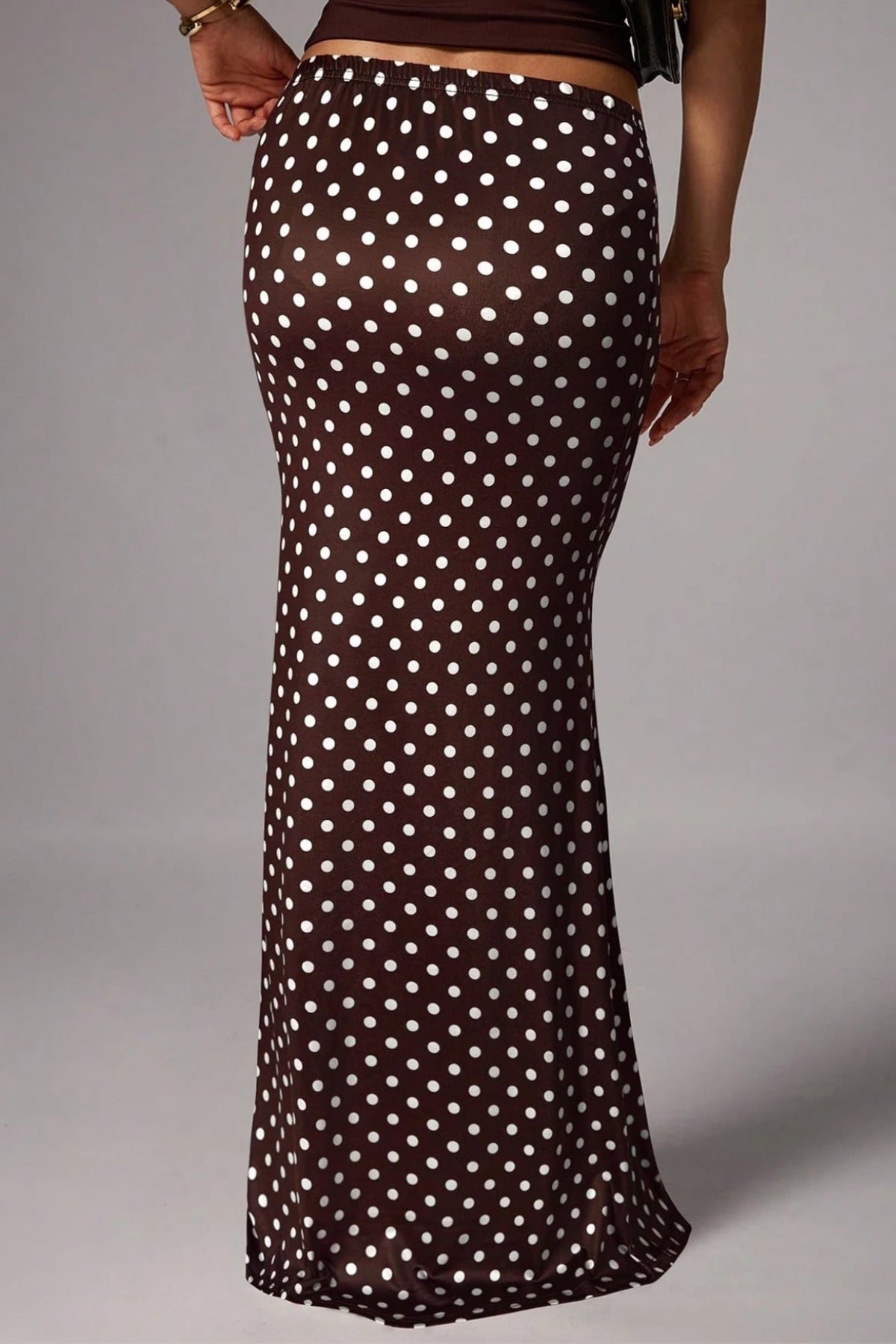 Knit Polka Dot Mermaid Hem Skirt