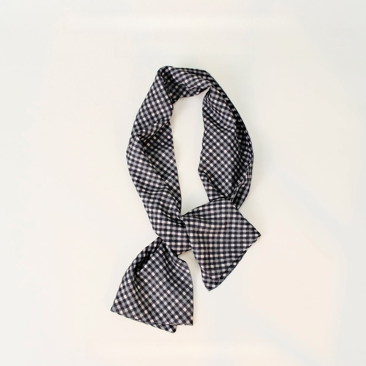 Plaid Square Neck Ribbon Chic Hair Scarf