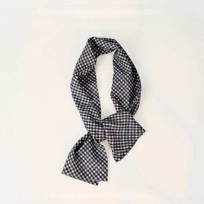 Plaid Square Neck Ribbon Chic Hair Scarf