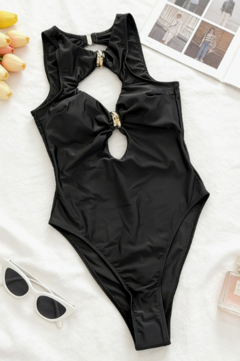 Hollow Out Slim Fit Backless One Piece Swimwear