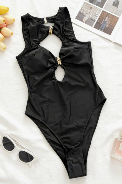 Hollow Out Slim Fit Backless One Piece Swimwear