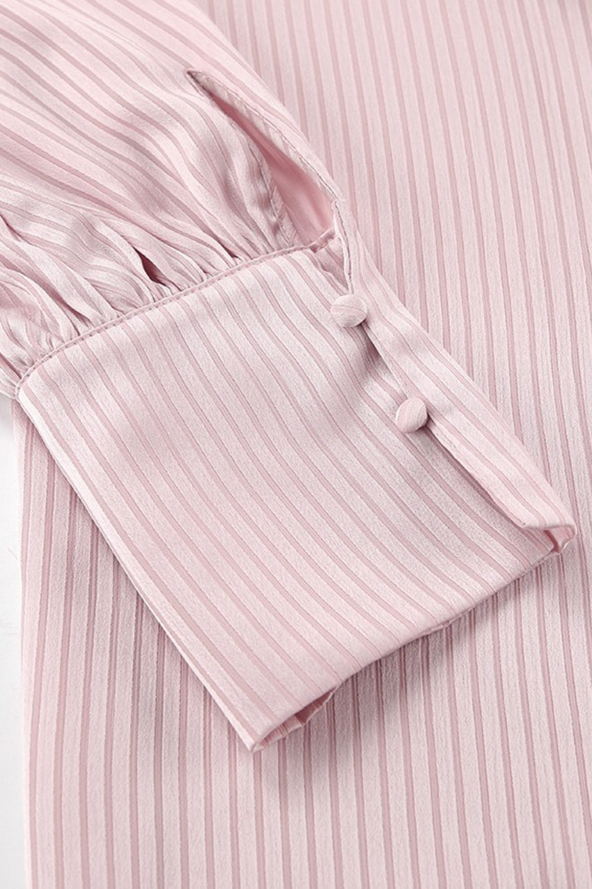 Loose Fit Long Sleeve Casual Detachable Collar Blouse