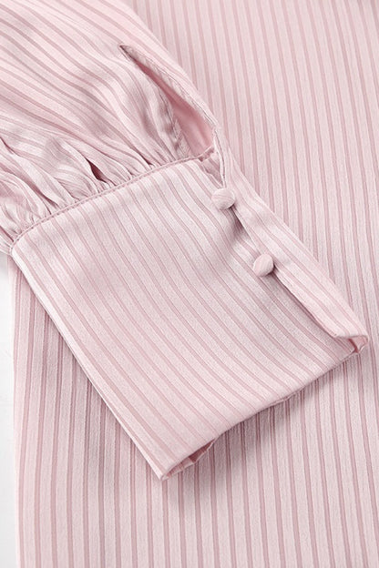 Loose Fit Long Sleeve Casual Detachable Collar Blouse