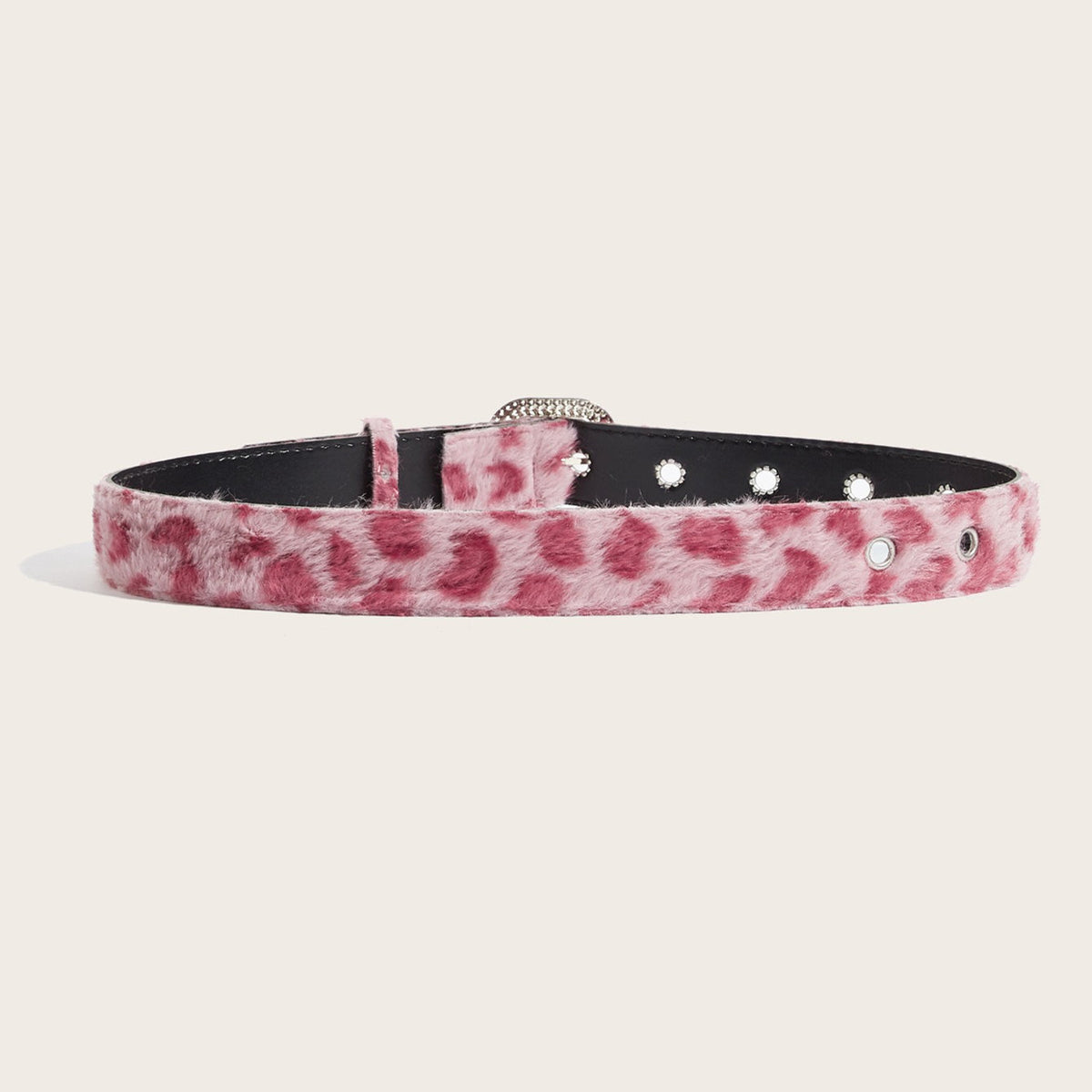 Leopard Soft Fabric Faux Fur Wide Belt