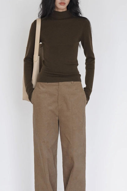 Fitted Mock Neck Knit Top