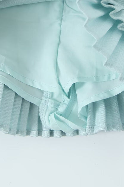 Low Waist Pleated Mini Skirt