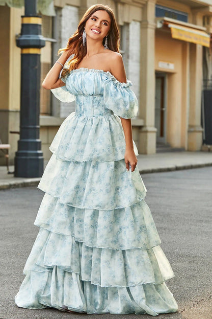 Ruffle Sleeve Tie Waist Floral Maxi Dress