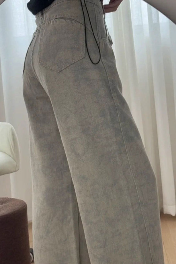 Tie Dye High Waist Relaxed Slim Straight Pants