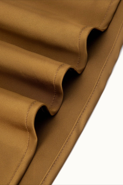 Solid Satin Drawstring Casual Mini Skirt