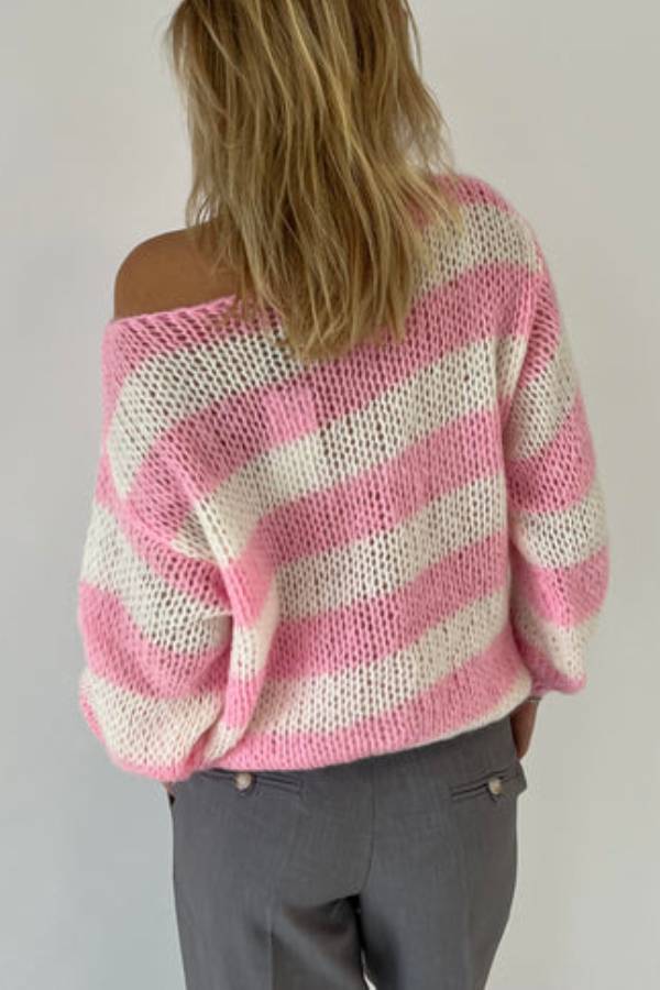 Cotton Candy Navy Stripe Knit Jumper