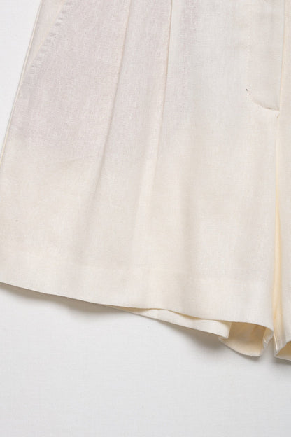 Linen Blend Pleated Casual Shorts