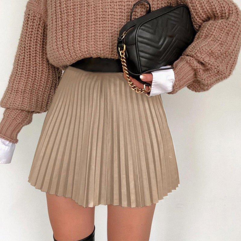 Amy Fashion - Chic High Waisted A-line Mini Fashion Skirt