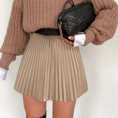 Amy Fashion - Chic High Waisted A-line Mini Fashion Skirt