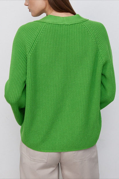 V Neck Cropped Batwing Cardigan