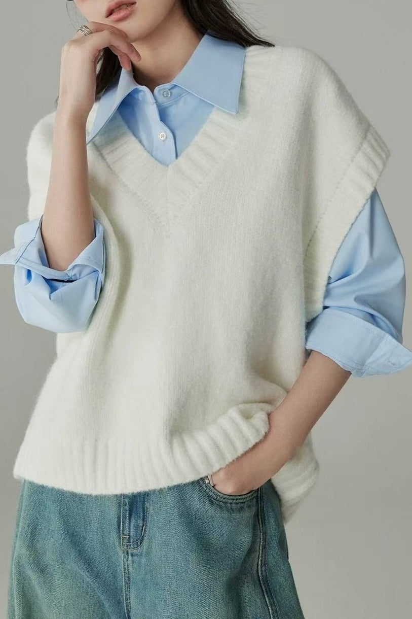 Relaxed Fit Layered Knit Top