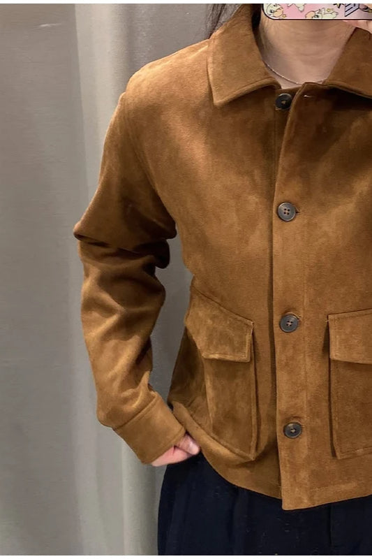 Vintage Suede Pocket Jacket