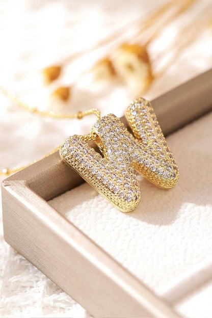 Pavl Bubble Letter Monogram Necklace