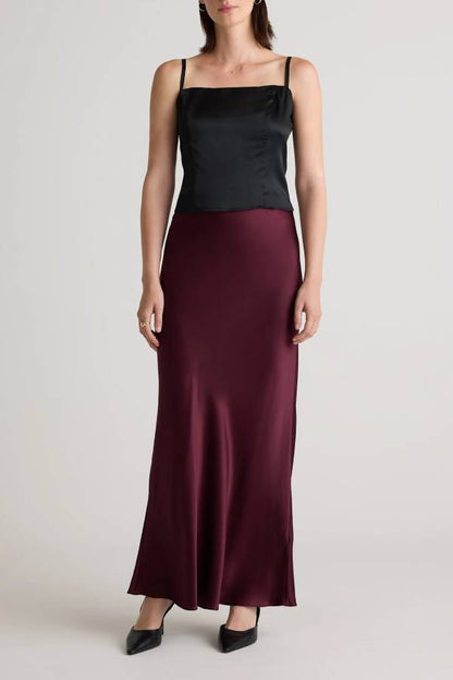 Flowing fishtail maxi skirt