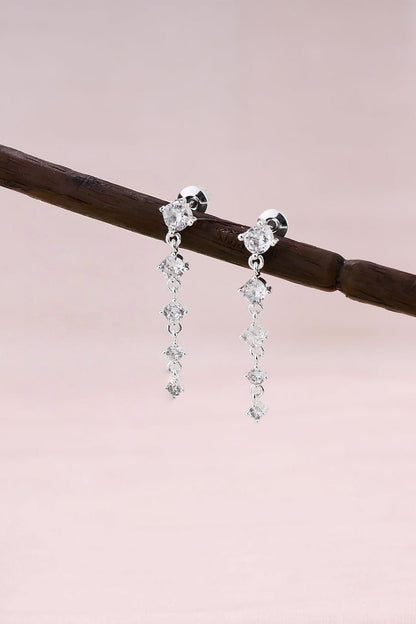 Sterling Silver Zirconia Pearl Stud Earrings